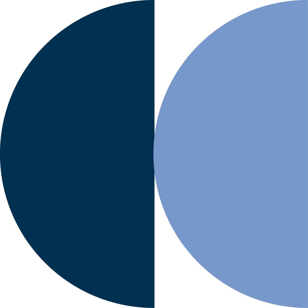 Elément graphique deux demi-cercles bleu CEBX